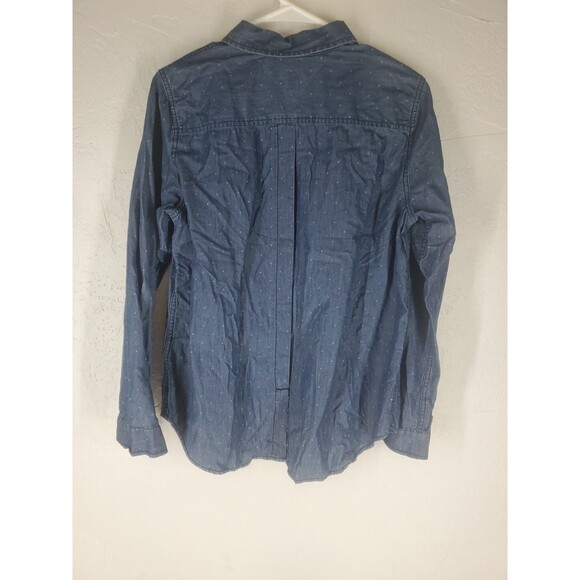 Tommy Hilfiger Denim 100% Cotton Blue Polka Dot Button Down Shirt Size Medium - Picture 8 of 9